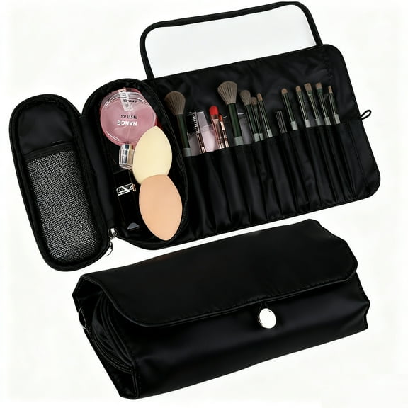 FORICOM Makeup Brush Bag, Makeup Brush Storage Bag, Travel Makeup Brush Bag Women's Cosmetic Storage Bag Makeup Brush Bag For Makeup Artist,Folding Tool BagPortable and Durable