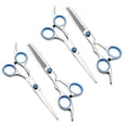 thumbnail image 1 of FORICOM Set of 4 Piece Hair Scissors, Professional Hair Scissors 6 Inch Edge Barber Scissors Salon Hair Shears, Made of Stainless Steel, Hand Ground Blue, 1 of 6