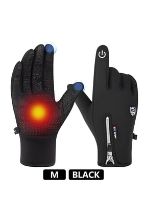 Shield Winters Gloves , Non-slip Touch Screen Waterproof Windproof Warm Suitable for Running Riding Driving Hiking Men and Women Multifunctional-M (Black)
