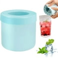 thumbnail image 1 of FORICOM Cylindrical Silicone Ice Cube Mold - Ice Crusher, Portable Ice Bucket Holds 60 Ice Cubes - Easy to Remove, Reusable, Easy to Clean (Blue), 1 of 7
