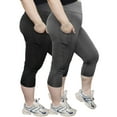 thumbnail image 1 of FORJOE 2PCS Yoga Capri Leggings for Women with Pockets Tummy Control High Waist Workout Yoga Pants, 1 of 7