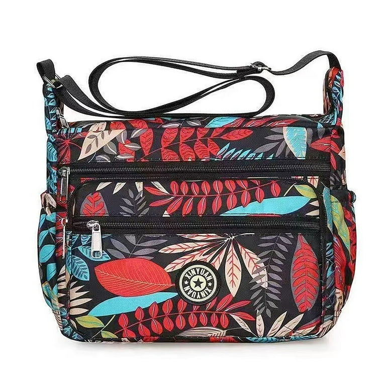 Forjoe Nylon Printed Crossbody Purse Bags for Women Travel Pocketbooks Shoulder Bag Women s Size One Size