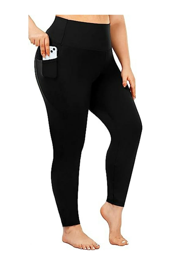 Women's High Waist Yoga Pants with Pockets Plus Size Leggings with Pockets Tummy Control Workout Yoga Leggings