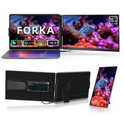 FORKA Laptop Screen Extender Dual Monitor – 15.6" Portable 1080P FHD IPS Display, 85% NTSC, USB-C/HDMI, Compatible with Windows, Mac, Dex, Chrome, Fits 13"-17" Laptops
