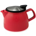 thumbnail image 1 of FORLIFE Bell Ceramic Teapot with Basket Infuser, 16-Ounce/470ml, Red, 1 of 5