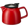 thumbnail image 1 of FORLIFE Bell Ceramic Teapot with Basket Infuser, 26-Ounce/770ml, Red, 1 of 3