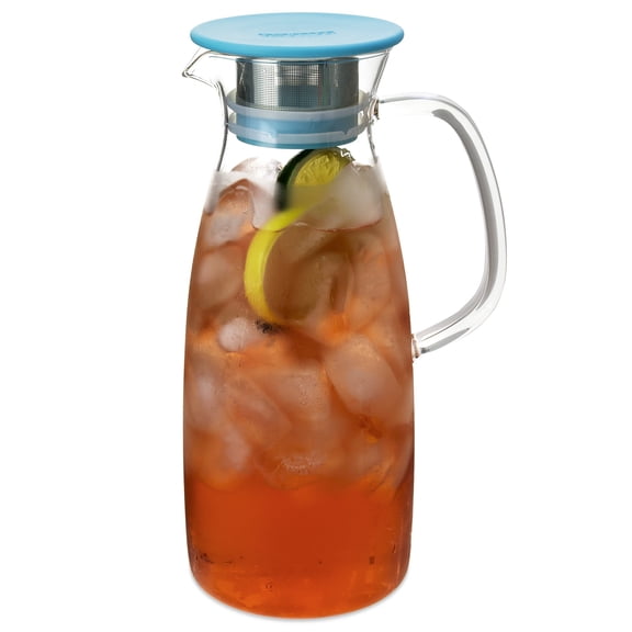 FORLIFE Mist Glass Ice Tea Jug , 50-Ounce, Turquoise