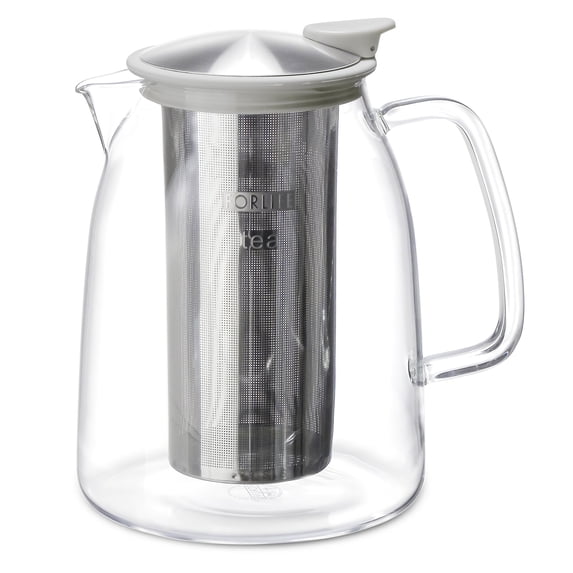 FORLIFE Mist Iced Tea Jug with Basket Infuser, 68-Ounce, White C101