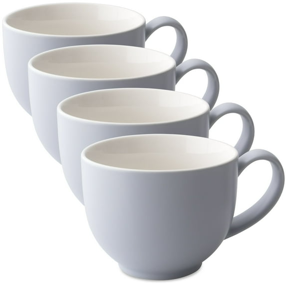 FORLIFE Q Tea Cup with Handle Satin Finish (Set of 4) 10 oz./298ml, Lavender Mist