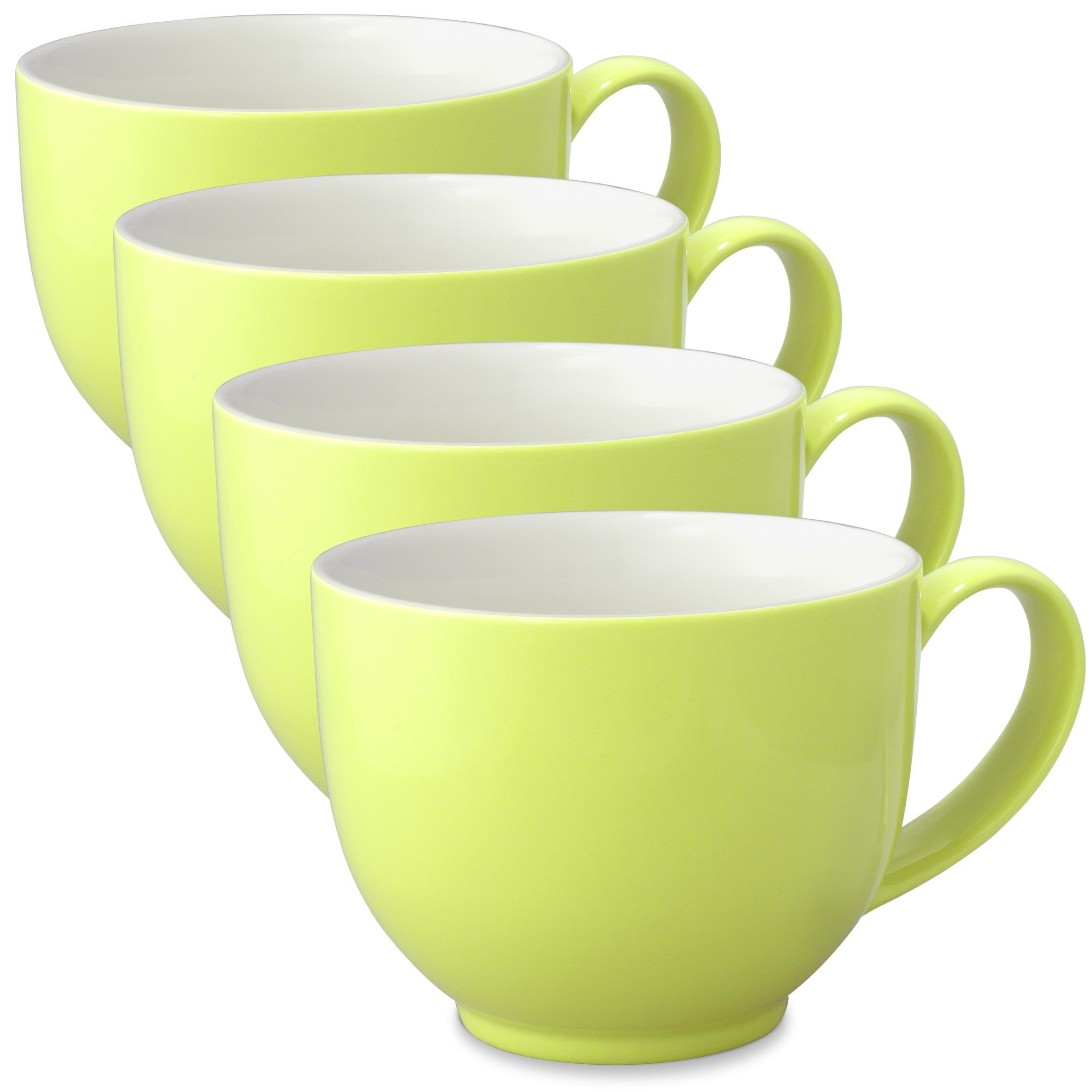 FORLIFE Q Tea Cup with Handle (Set of 4), 10 oz, Lime
