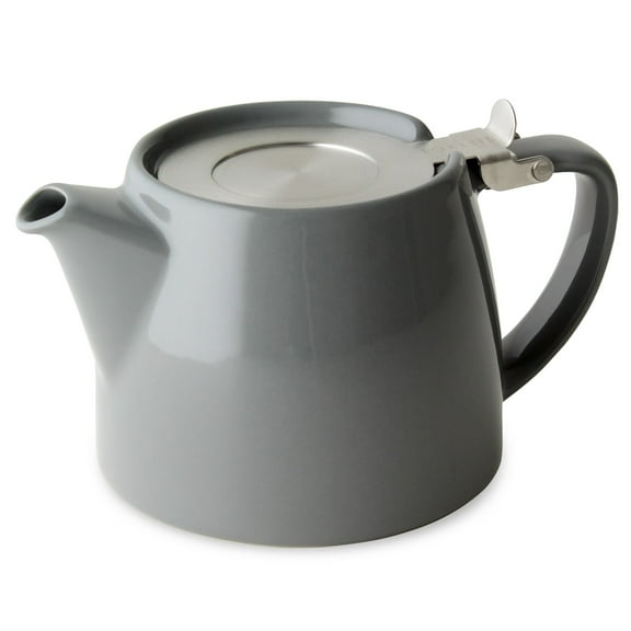 FORLIFE Stump Teapot with SLS Lid and Infuser, 18-Ounce, Gray