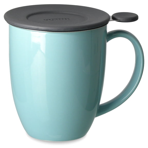 FORLIFE Uni Brew-in-Mug with Tea Infuser and Lid, 16-Ounce, Turquoise