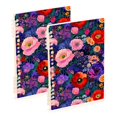 thumbnail image 1 of FORMRS 1-Subject Spiral Notebook 8" x 5" College Ruled 60 Refillable Sheet A5 Hard Cover, 2 Pack, Beautiful Floral Pattern, 1 of 7