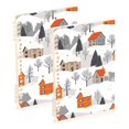 thumbnail image 1 of FORMRS 1-Subject Spiral Notebook 8" x 5" College Ruled 60 Refillable Sheet A5 Hard Cover, 2 Pack, Beige Snow Houses, 1 of 7