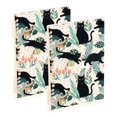 thumbnail image 1 of FORMRS 1-Subject Spiral Notebook 8" x 5" College Ruled 60 Refillable Sheet A5 Hard Cover, 2 Pack, Black Floral Cat Pattern, 1 of 7