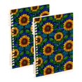 thumbnail image 1 of FORMRS 1-Subject Spiral Notebook 8" x 5" College Ruled 60 Refillable Sheet A5 Hard Cover, 2 Pack, Blue Art Sunflowers, 1 of 7