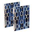 thumbnail image 1 of FORMRS 1-Subject Spiral Notebook 8" x 5" College Ruled 60 Refillable Sheet A5 Hard Cover, 2 Pack, Blue Hexagon Pattern, 1 of 7