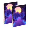 thumbnail image 1 of FORMRS 1-Subject Spiral Notebook 8" x 5" College Ruled 60 Refillable Sheet A5 Hard Cover, 2 Pack, Blue Road, 1 of 7