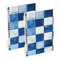 thumbnail image 1 of FORMRS 1-Subject Spiral Notebook 8" x 5" College Ruled 60 Refillable Sheet A5 Hard Cover, 2 Pack, Blue and Gray Plaid Pattern, 1 of 7