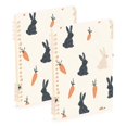 thumbnail image 1 of FORMRS 1-Subject Spiral Notebook 8" x 5" College Ruled 60 Refillable Sheet A5 Hard Cover, 2 Pack, Bunnies and Carrots, 1 of 7