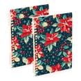 thumbnail image 1 of FORMRS 1-Subject Spiral Notebook 8" x 5" College Ruled 60 Refillable Sheet A5 Hard Cover, 2 Pack, Christmas Themed Leaves, 1 of 7