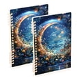 thumbnail image 1 of FORMRS 1-Subject Spiral Notebook 8" x 5" College Ruled 60 Refillable Sheet A5 Hard Cover, 2 Pack, Crystal Moon, 1 of 7