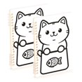 thumbnail image 1 of FORMRS 1-Subject Spiral Notebook 8" x 5" College Ruled 60 Refillable Sheet A5 Hard Cover, 2 Pack, Cute Chubby Cat, 1 of 7