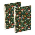 thumbnail image 1 of FORMRS 1-Subject Spiral Notebook 8" x 5" College Ruled 60 Refillable Sheet A5 Hard Cover, 2 Pack, Forest Mushroom Pattern, 1 of 7