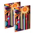 thumbnail image 1 of FORMRS 1-Subject Spiral Notebook 8" x 5" College Ruled 60 Refillable Sheet A5 Hard Cover, 2 Pack, Futuristic Sun, 1 of 7