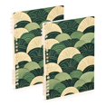 thumbnail image 1 of FORMRS 1-Subject Spiral Notebook 8" x 5" College Ruled 60 Refillable Sheet A5 Hard Cover, 2 Pack, Green Abstract Shapes, 1 of 7