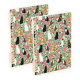 thumbnail image 1 of FORMRS 1-Subject Spiral Notebook 8" x 5" College Ruled 60 Refillable Sheet A5 Hard Cover, 2 Pack, Green Floral Cats Pattern, 1 of 7