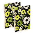 thumbnail image 1 of FORMRS 1-Subject Spiral Notebook 8" x 5" College Ruled 60 Refillable Sheet A5 Hard Cover, 2 Pack, Green Flower Pattern, 1 of 7