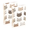 thumbnail image 1 of FORMRS 1-Subject Spiral Notebook 8" x 5" College Ruled 60 Refillable Sheet A5 Hard Cover, 2 Pack, Light Gray Cat Pattern, 1 of 7