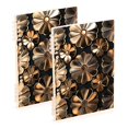thumbnail image 1 of FORMRS 1-Subject Spiral Notebook 8" x 5" College Ruled 60 Refillable Sheet A5 Hard Cover, 2 Pack, Metallic Flower, 1 of 7