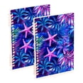 thumbnail image 1 of FORMRS 1-Subject Spiral Notebook 8" x 5" College Ruled 60 Refillable Sheet A5 Hard Cover, 2 Pack, Neon Pink Starfish, 1 of 7