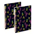 thumbnail image 1 of FORMRS 1-Subject Spiral Notebook 8" x 5" College Ruled 60 Refillable Sheet A5 Hard Cover, 2 Pack, Neon Tropical Pattern, 1 of 7
