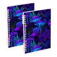 thumbnail image 1 of FORMRS 1-Subject Spiral Notebook 8" x 5" College Ruled 60 Refillable Sheet A5 Hard Cover, 2 Pack, Night Mushrooms Pattern, 1 of 7