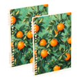 thumbnail image 1 of FORMRS 1-Subject Spiral Notebook 8" x 5" College Ruled 60 Refillable Sheet A5 Hard Cover, 2 Pack, Orange Tree Pattern, 1 of 7