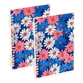 thumbnail image 1 of FORMRS 1-Subject Spiral Notebook 8" x 5" College Ruled 60 Refillable Sheet A5 Hard Cover, 2 Pack, Pink Flowers Pattern, 1 of 7