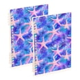 thumbnail image 1 of FORMRS 1-Subject Spiral Notebook 8" x 5" College Ruled 60 Refillable Sheet A5 Hard Cover, 2 Pack, Pink Starfish Pattern, 1 of 7