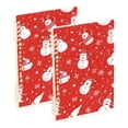 thumbnail image 1 of FORMRS 1-Subject Spiral Notebook 8" x 5" College Ruled 60 Refillable Sheet A5 Hard Cover, 2 Pack, Red Snowman, 1 of 7