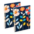 thumbnail image 1 of FORMRS 1-Subject Spiral Notebook 8" x 5" College Ruled 60 Refillable Sheet A5 Hard Cover, 2 Pack, Simple Floral, 1 of 7