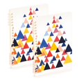 thumbnail image 1 of FORMRS 1-Subject Spiral Notebook 8" x 5" College Ruled 60 Refillable Sheet A5 Hard Cover, 2 Pack, White Abstract Triangles, 1 of 7