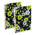 thumbnail image 1 of FORMRS 1-Subject Spiral Notebook 8" x 5" College Ruled 60 Refillable Sheet A5 Hard Cover, 2 Pack, White Flower Pattern, 1 of 7