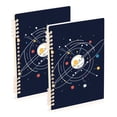 thumbnail image 1 of FORMRS 1-Subject Spiral Notebook 8" x 5" College Ruled 60 Refillable Sheet A5 Hard Cover, 2 Pack, White Planet, 1 of 7