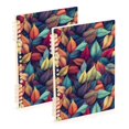 thumbnail image 1 of FORMRS 1-Subject Spiral Notebook 8" x 5" College Ruled 60 Refillable Sheet A5 Hard Cover, Blue Vibrant Leaves Pattern, 1 of 7