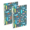 thumbnail image 1 of FORMRS 1-Subject Spiral Notebook 8" x 5" College Ruled 60 Refillable Sheet A5 Hard Cover, Cartoon Beach Pattern, 1 of 7