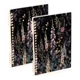 thumbnail image 1 of FORMRS 1-Subject Spiral Notebook 8" x 5" College Ruled 60 Refillable Sheet A5 Hard Cover, Dark Flowers Pattern, 1 of 7