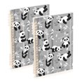 thumbnail image 1 of FORMRS 1-Subject Spiral Notebook 8" x 5" College Ruled 60 Refillable Sheet A5 Hard Cover, Gray Cartoon Panda Pattern, 1 of 7