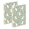 thumbnail image 1 of FORMRS 1-Subject Spiral Notebook 8" x 5" College Ruled 60 Refillable Sheet A5 Hard Cover, Green Floral Cat Pattern, 1 of 7